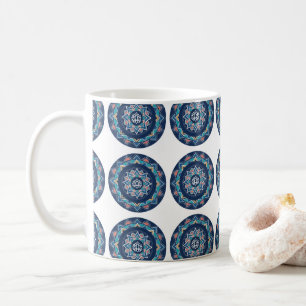 Taza De Café Instructor de Yoga Patrón Geométrico Sagrado Manda