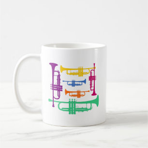 Taza De Café Instrumento de música de Trumpet de latón multicol