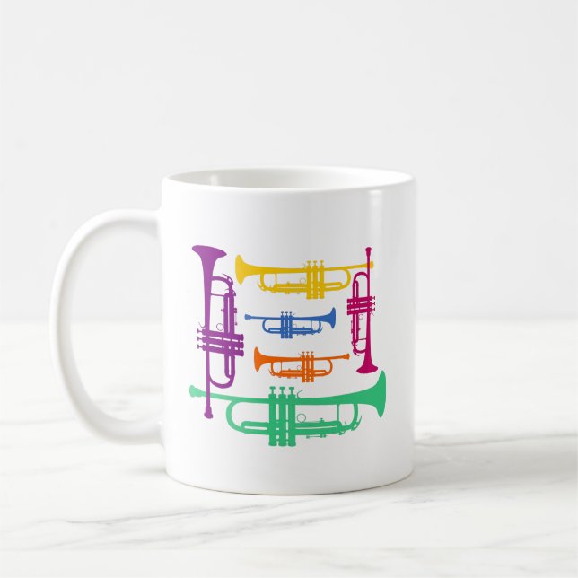 Taza De Café Instrumento de música de Trumpet de latón multicol (Izquierda)
