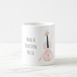 Taza De Café Instrumento de violín rosa