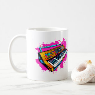 Taza De Café Instrumento musical de estilo vintage de los años