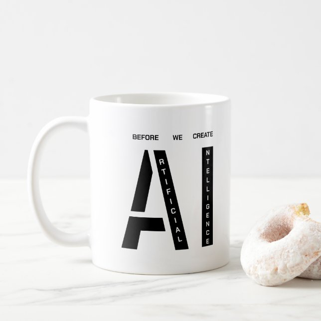 Taza De Café Inteligencia Artificial moderna y simple (Con donut)
