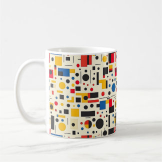 Taza De Café Inteligencia de formas, hermosa, bauhaus, colorida