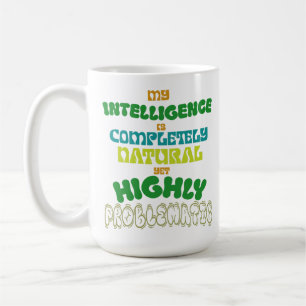Taza De Café Inteligencia Natural Divertida Tipografía Vintage