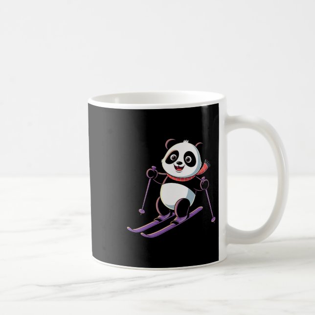 Taza De Café Intelligent Panda Playing Skiing Funny Humorous  (Derecha)