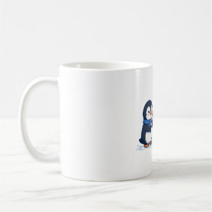 Taza De Café Intercambio de regalos de pingüinos Arte de Navida