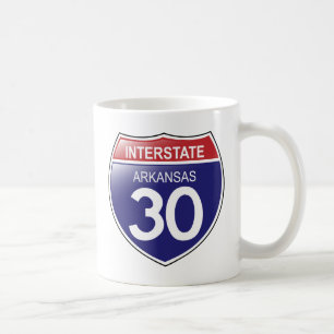 Taza De Café Interestatal 30 en Arkansas Mug