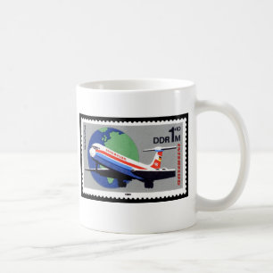 Taza De Café INTERFLUG - Aerolínea nacional de DDR, Alemania Or