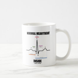 Taza De Café Interior normal del latido del corazón (ECG EKG)
