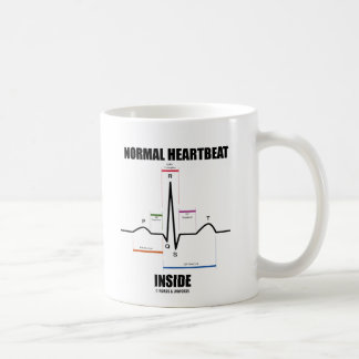 Taza De Café Interior normal del latido del corazón (ECG EKG)