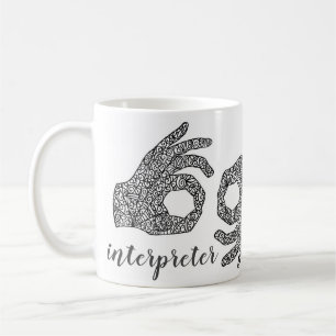 Taza De Café "Intérprete" American Rótulo Language Mug