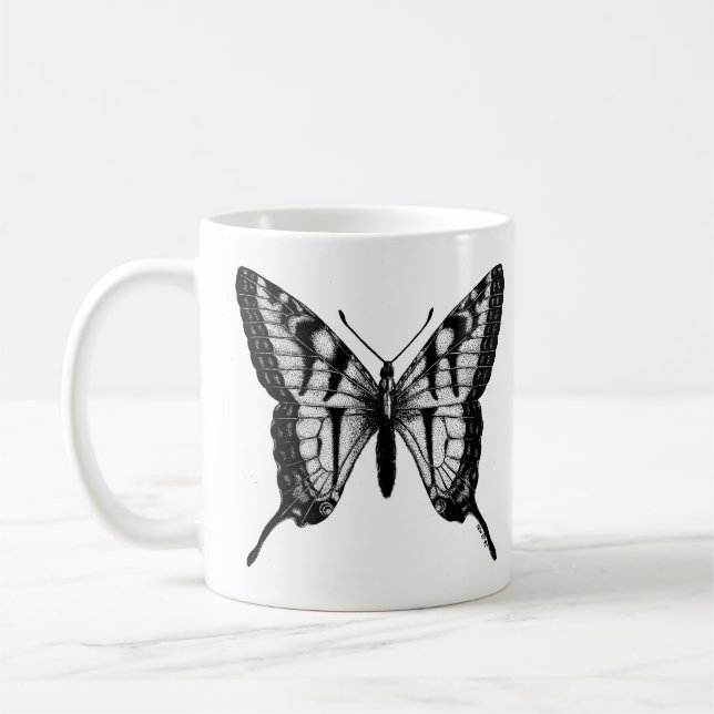 Taza de café intrépida de la mariposa de (Izquierda)