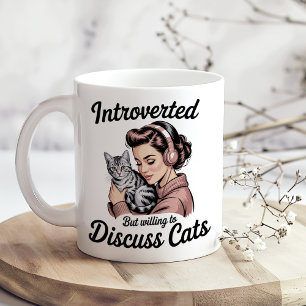 Taza De Café "Introvertido Pero Dispuesto a Hablar de Gatos" Di