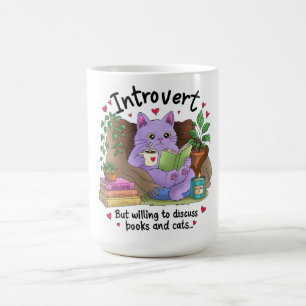Taza De Café Introvertido pero dispuesto a hablar de libros y g
