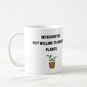 Taza De Café Introvertidos y plantas