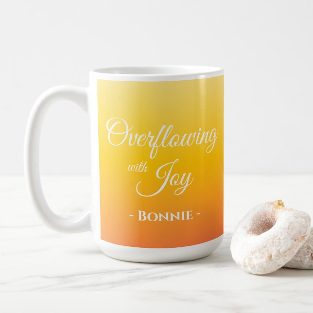 Taza De Café Inundación con alegría cristiana personalizada (Con donut)