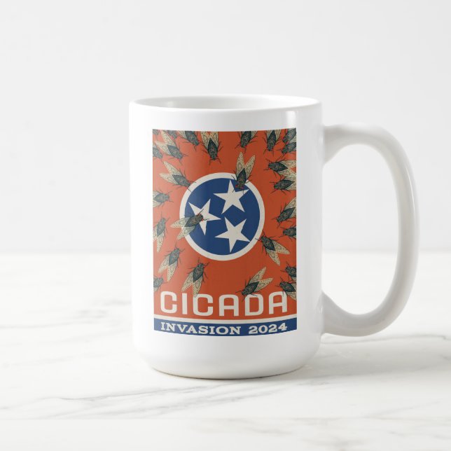 Taza De Café Invasión de Bandera Tennessee Cicada (Derecha)