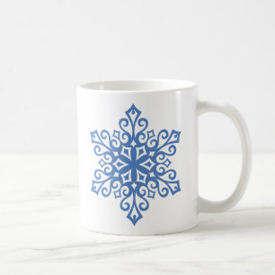 Taza De Café Invernal Blue Snowflakes Hot Chocolate Mugs