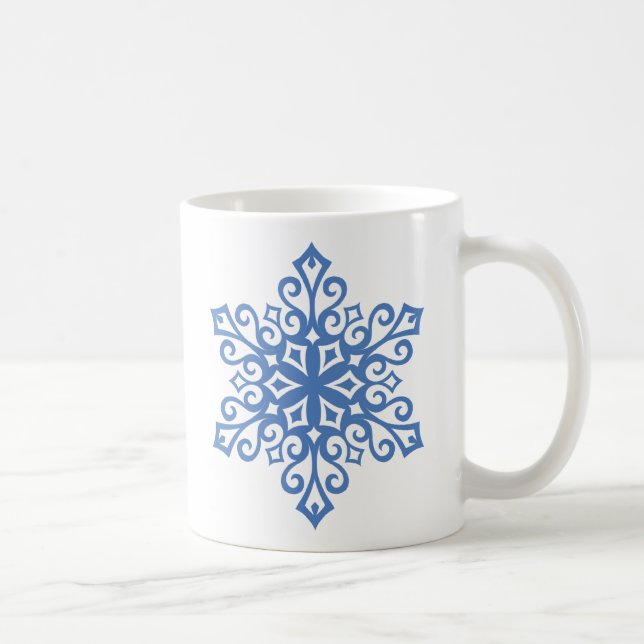 Taza De Café Invernal Blue Snowflakes Hot Chocolate Mugs (Derecha)