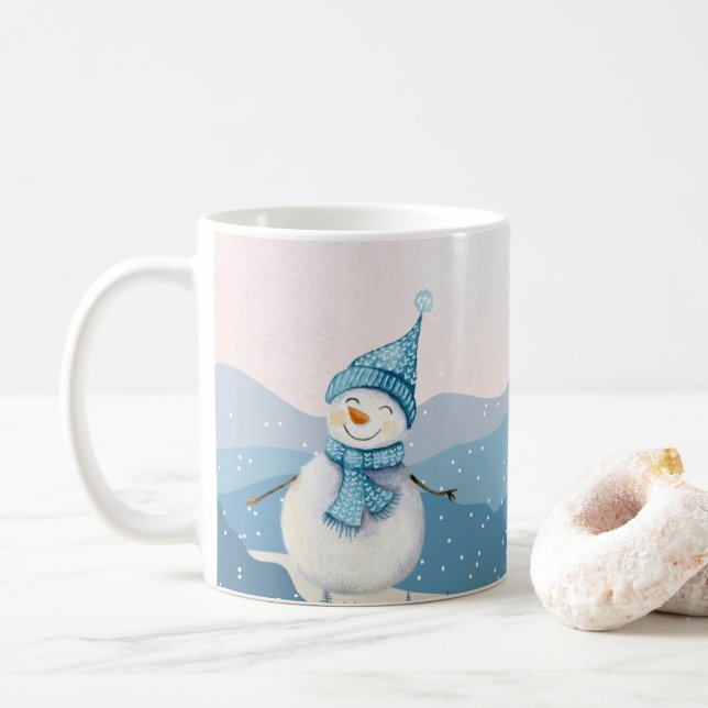 Taza De Café Invernal Snowman Hot Drink Mugs (Con donut)