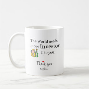 Taza De Café Inversionista agradecido — Nombre personalizado