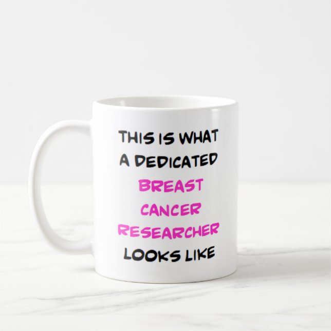 Taza De Café investigador de cáncer de mama, dedicado (Izquierda)