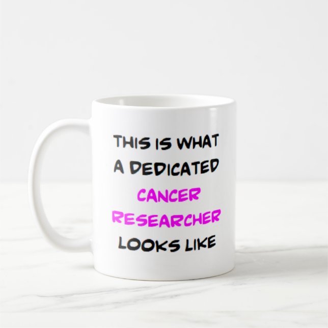 Taza De Café investigador de cáncer, dedicado (Izquierda)