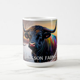 Taza De Café Invierno de Toro de Angus Negro