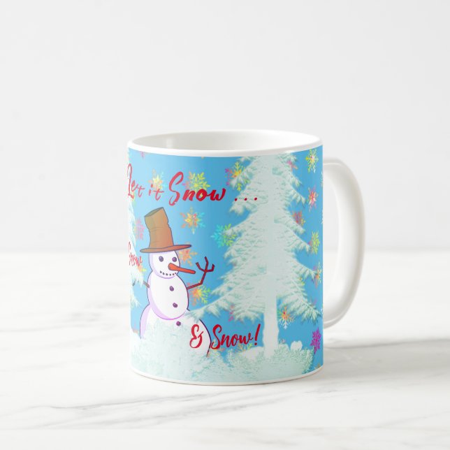Taza De Café Invierno Divertido Snowman Hot Drink Latte Mug (Anverso derecho)