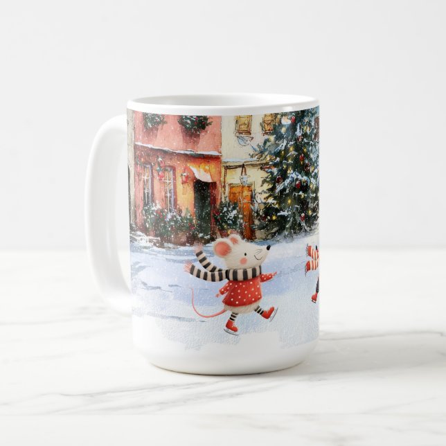 Taza De Café Invierno en Mice Town 15oz. (Anverso izquierdo)
