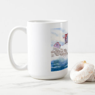 Taza De Café Invierno en Nubble LIghthouse Maine Mug