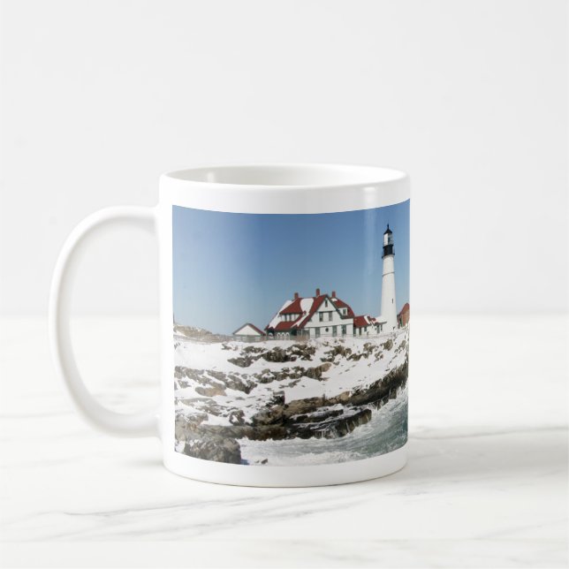 Taza De Café Invierno en Portland Head Light (Izquierda)