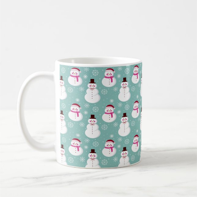 Taza De Café Invierno festivo delicioso de nieve rosa helado (Izquierda)