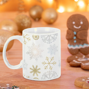 Taza De Café Invierno festivo Wonderland Dusty Blue & Gold
