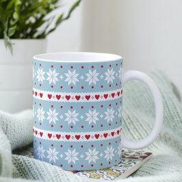 Taza De Café Invierno Snowflake Hearts Designer Coffee Mug
