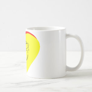 Taza De Café Invitación a la boda de la C roja amarilla en el M