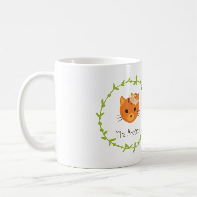 Taza De Café Invitación a la boda de los gatos de boho rústico (Izquierda)