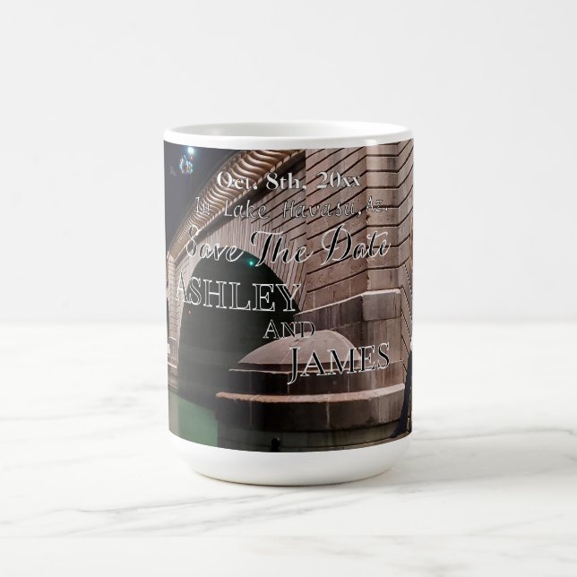 Taza De Café Invitación de Anuncio de Fecha para London Bridge (Centro)