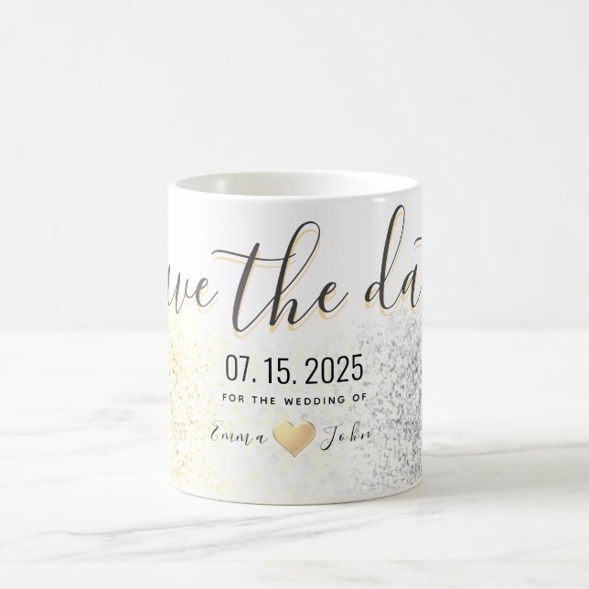 Taza De Café Invitación de boda para guardar la fecha (Centro)