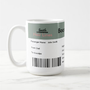 Taza De Café Invitación de embarazo en boleto aéreo neutro de g