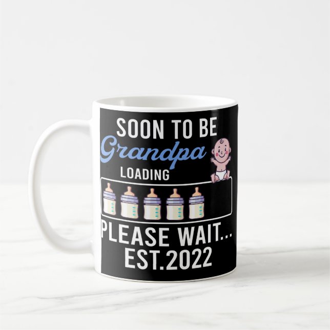 Taza De Café Invitación De Embarazo En El Nuevo Grandad Pronto (Izquierda)