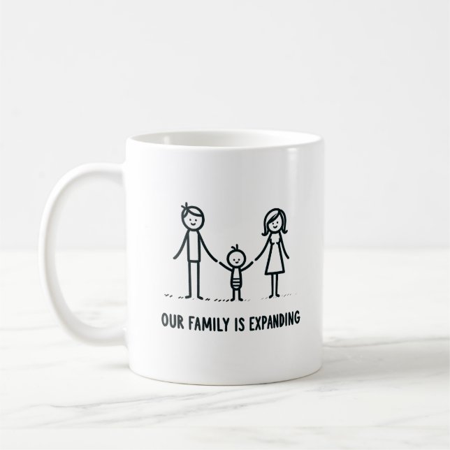 Taza De Café Invitación de embarazo Mug Gift (Izquierda)
