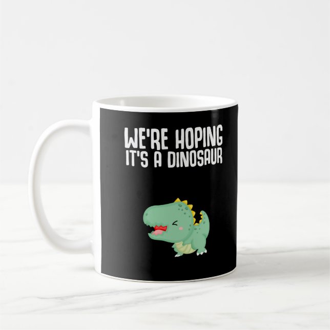 Taza De Café Invitación del embarazo de dinosaurios Chiste de D (Izquierda)