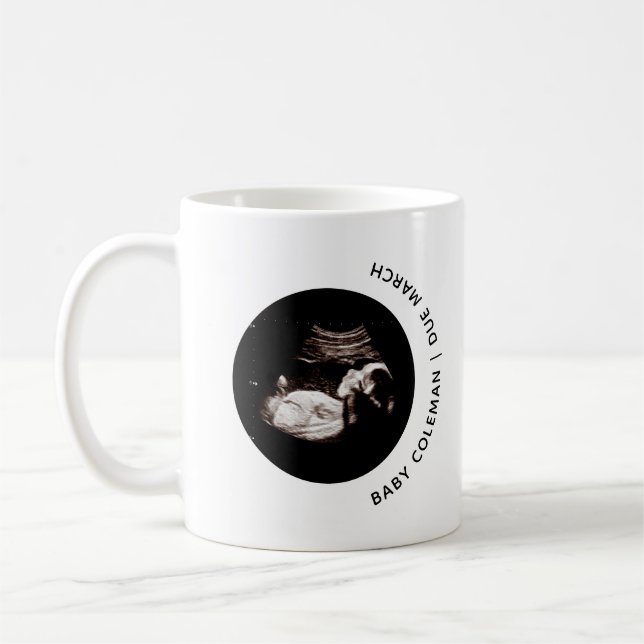 Taza De Café Invitación del embarazo Sonograma bebé Foto (Izquierda)
