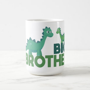Taza De Café Invitación hermano mayor, hermanos dinosaurios