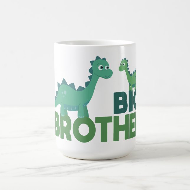 Taza De Café Invitación hermano mayor, hermanos dinosaurios (Centro)