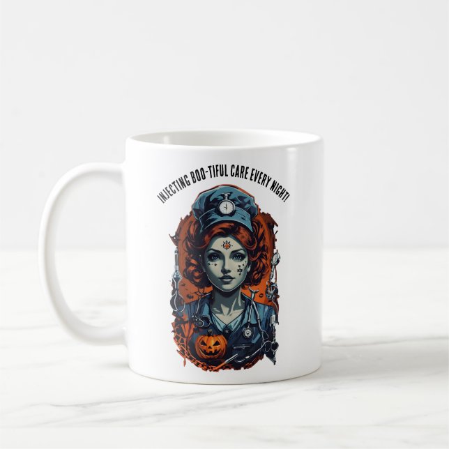 Taza De Café Inyección de Cuidados Hermosos, Enfermera de Hallo (Izquierda)