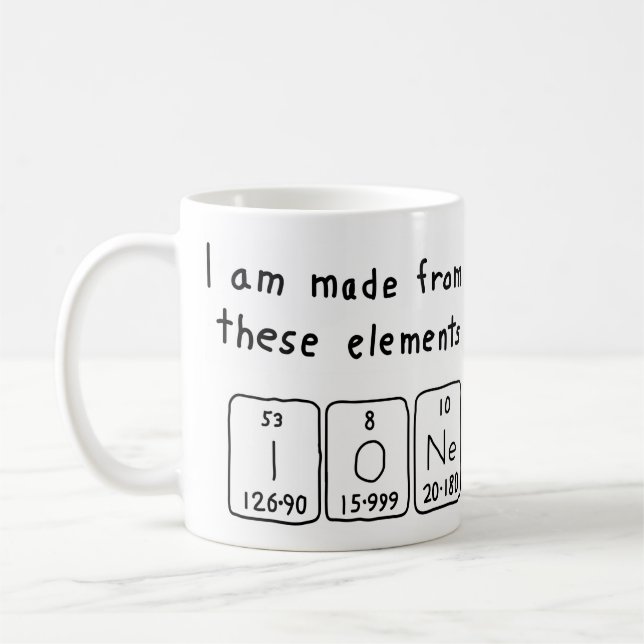Taza De Café Ione periódica table name mug (Izquierda)