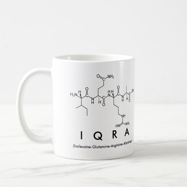 Taza De Café Iqra peptide name mug (Izquierda)