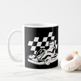 Taza De Café Ir a karting, ir al auto de carreras de cumpleaños